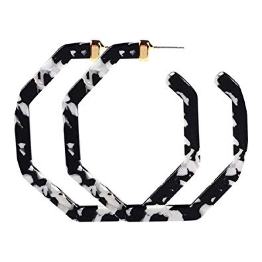 Black and White Acetate Earrings